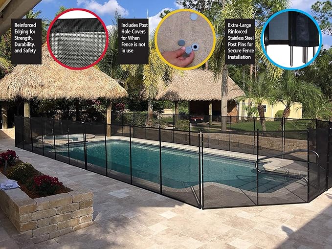 Safety Fence for In Ground Pool Size: 5', Black