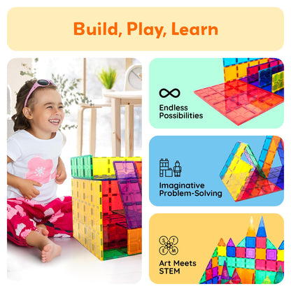 PicassoTiles Magnetic Building Block Tiles Supersize Stabilizer Base Toy Large Size Magnet Tile Plate Jumbo XL Add On Durable Foundation Compatible Education Construction STEM Learning Stacking Set