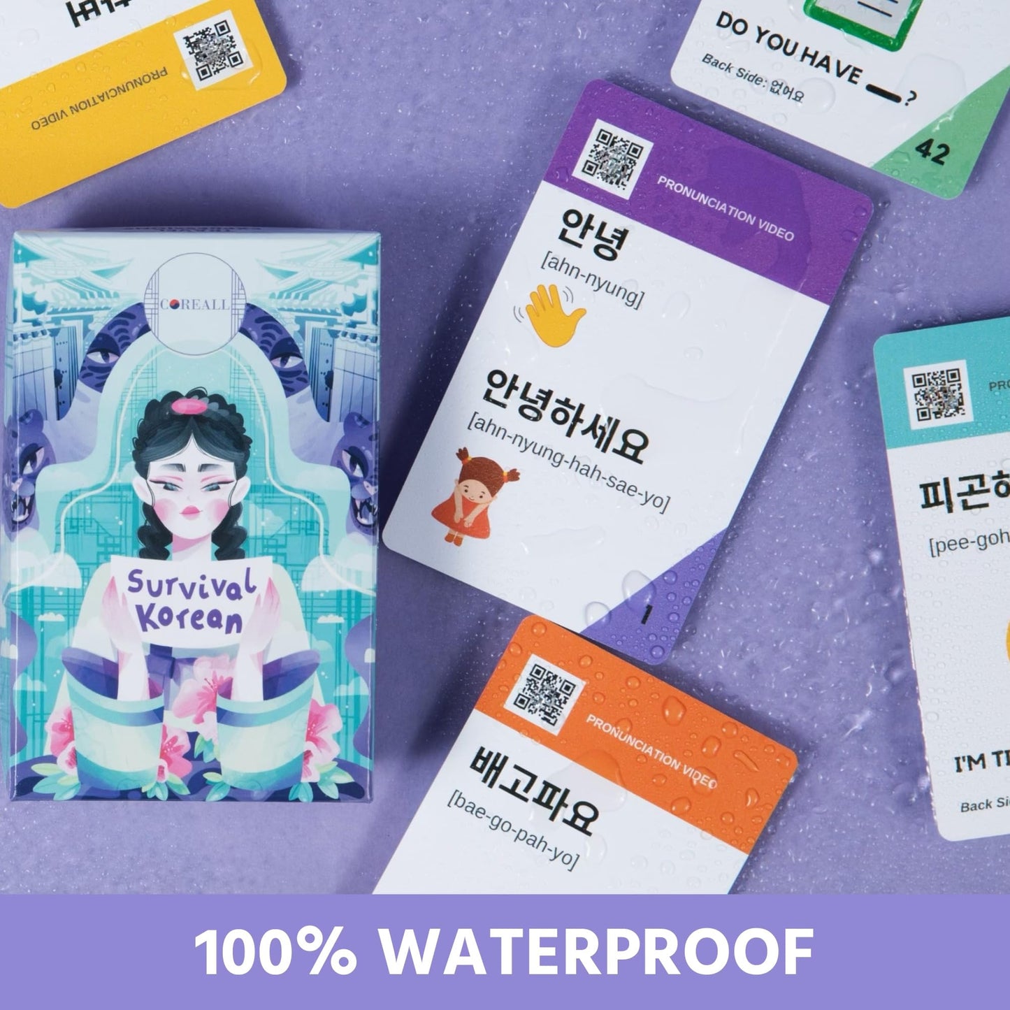 Learn Korean with COREALL Survival Korean Travel Expressions - Flash Cards & Digital Book