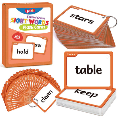 Torlam Sight Words Flash Cards for Kids 2nd Grade,Learn to Read Digraphs CVC Blends Long Vowel Sounds Spelling Reading Phonics Games for 7-8 Years, Site Words Classroom Homeschool