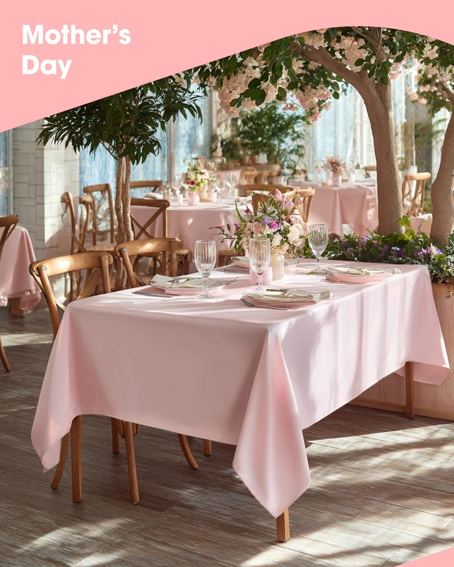 Niuara Pink Plastic Table Cloth Rectangle Table 15 Pack, 54''×108'' Tablecloth for 6ft Tables, Table Cloth for Disposable Use, Table Cover for Holiday Party, Gathering