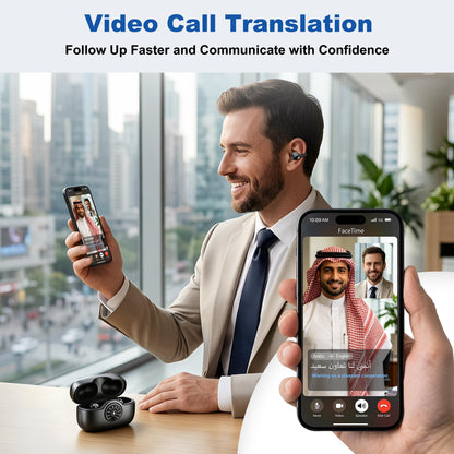 DOSUKE AI Translation Earbuds, 6 Modes Real-Time Bidirectional 40+ Languages, 6H Battery 24H Playtime, Audifonos Traductores Inglés Español, AI Meeting Assistant, Bluetooth 6.0 Open-Ear