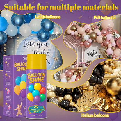 Balloon Shine Spray for Party : 15 oz Balloons Spray Silicone for Father's Day Halloween Birthday Decorations - Long Lasting Instant High Shine Waterproof for Outdoor Décor