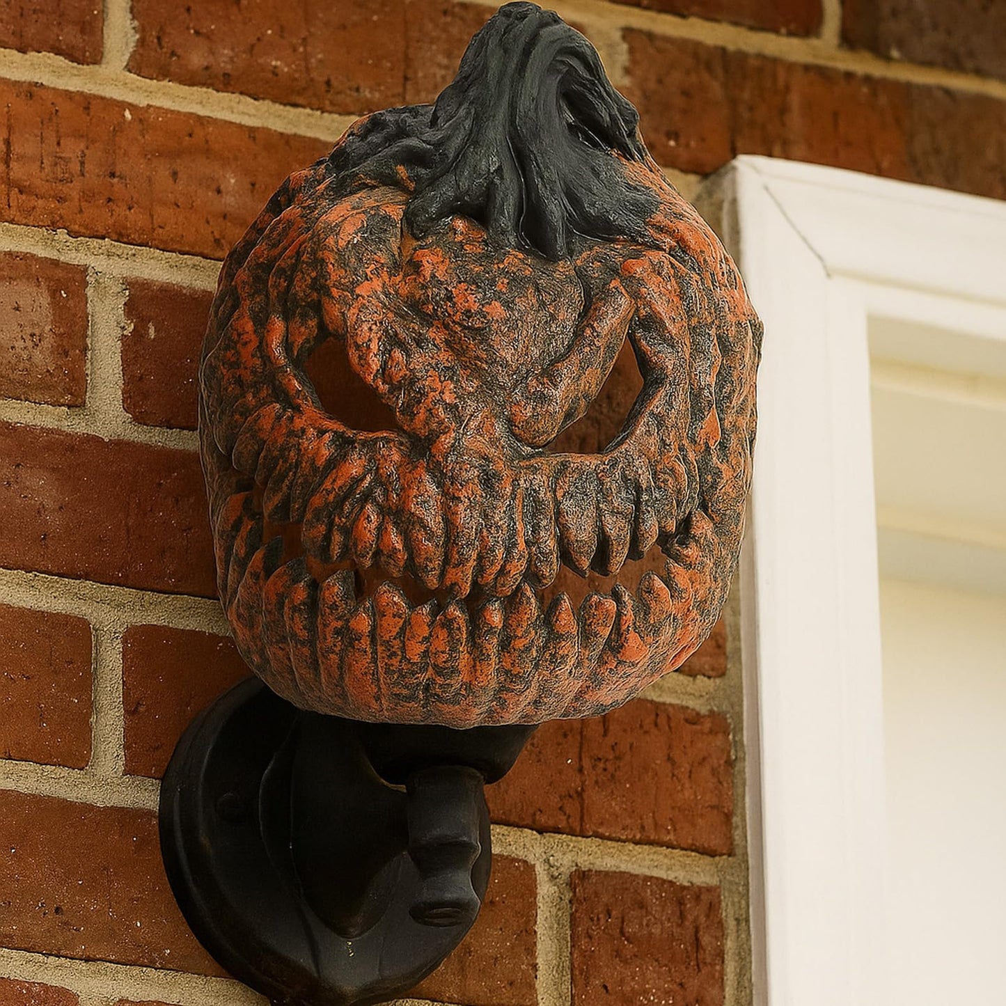 QSLWcos Pumpkin Light Covers 2 Pcs Halloween Porch Light Covers Scary Pumpkin Porch Lights Decorations for Outdoor Front Door