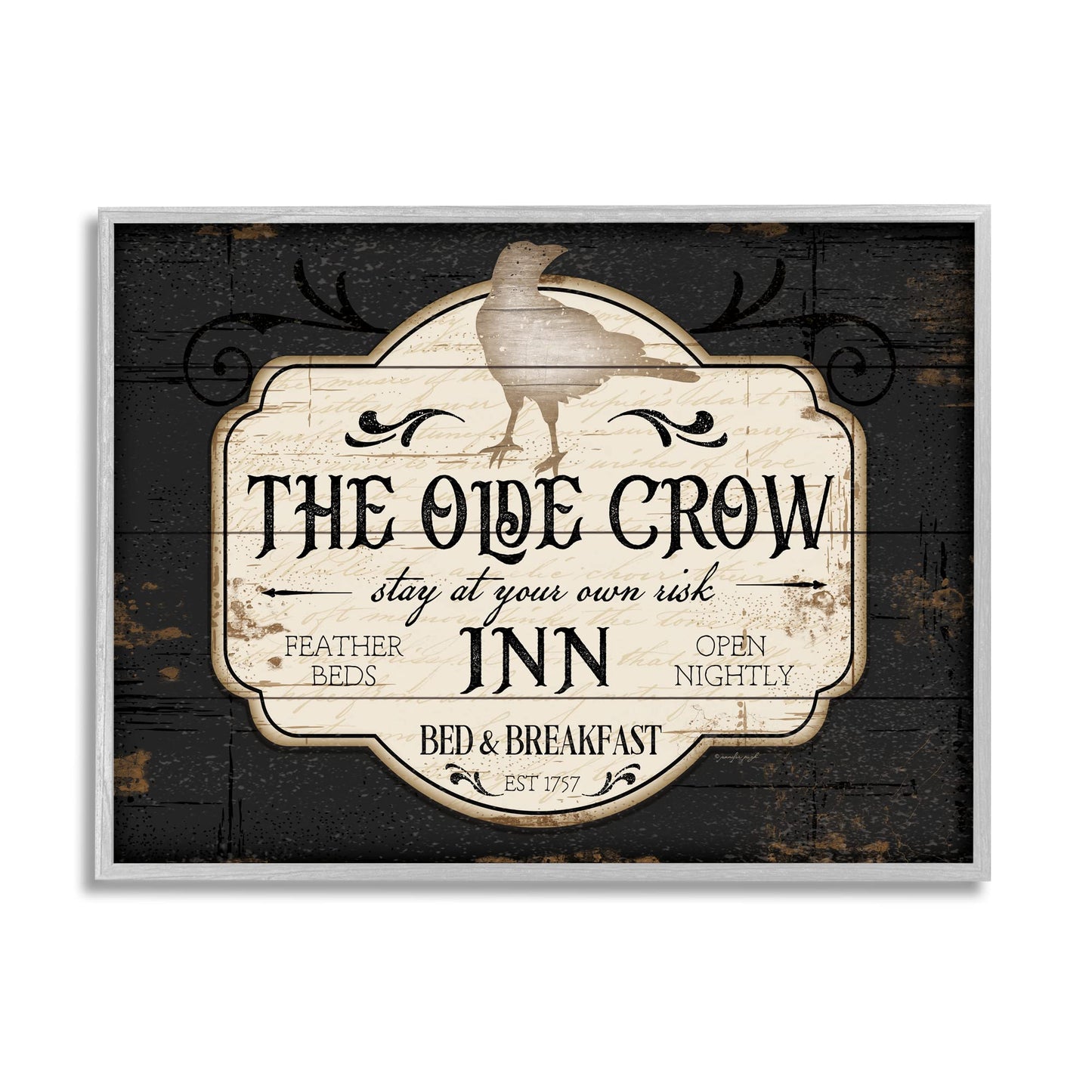 Stupell Industries The Olde Crow Inn Halloween Sign Est. 1757