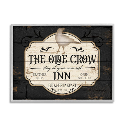 Stupell Industries The Olde Crow Inn Halloween Sign Est. 1757