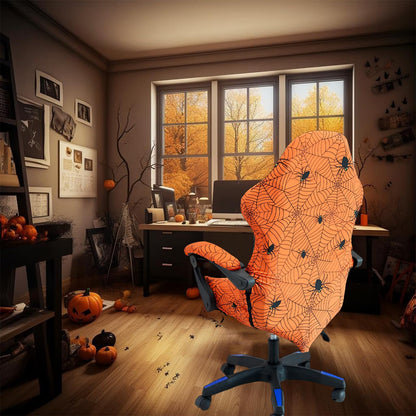 ACOFRR Gaming Chair Covers Slipcovers, Stretch Removable Washable Computer Reclining Gaming Chair Protector Slipcovers with Armrest Cover (No Chairs) (Halloween-Spider Web01)