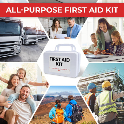 10 Person First Aid Kit - OSHA and ANSI Class A Compliant, Fully stocked Emergency Kit for Home, Office or Construction site