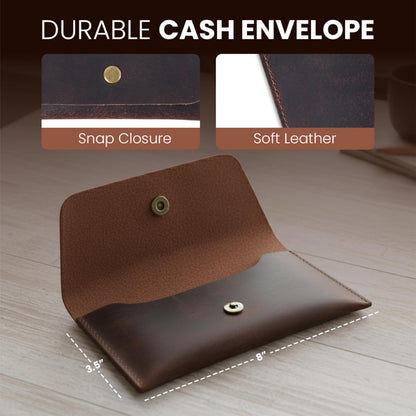 The Antiq Currency Pouch, Genuine Leather Currency Organiser, Travel Wallet for Him and Her, Handmade, Utility Pouch, Leather Money Pouch, Leather Currency Envelope (Brown), currency_pouch_002_Brown