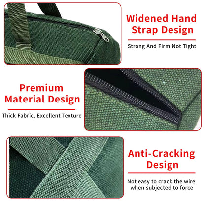 Fvbiywpil Grill Accessory Storage Bag, 24"" Extra Thick Canvas Grill Utensil Storage Bag, Double Zipper Grill Tool Storage Bag, BBQ Tool Storage Bag Carry Bag for Camping Hiking Barbecue, Dark Green