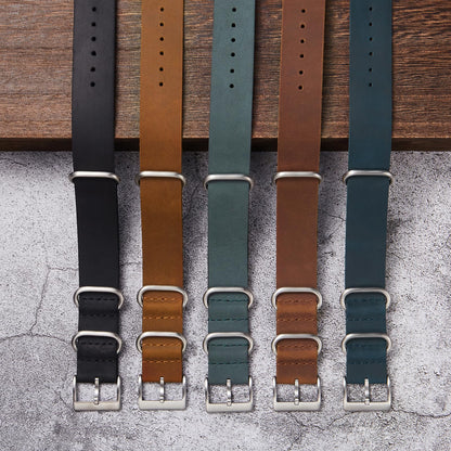 WOUKUP Leather Watch Strap 20mm 22mm Premium Crazy Horse Leather Watch Band for Men Women Black/Brown/Grey/Blue