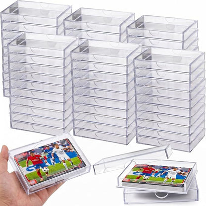 Zonon 12 Pieces Clear Deck Case, Card Organizer Compatible with MTG TCG Plastic Playing Card Case baseball Trading Deck Collection Box Holder for Game Cards Storage