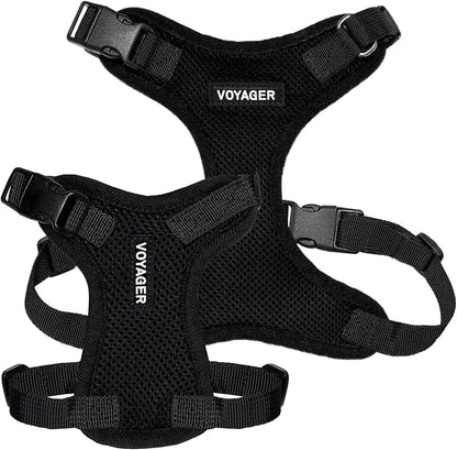 Voyager Step-in Pet Harness - All Weather Mesh, Adjustable Step in Harness for Cats and Dogs by Best Pet Supplies - Black, XL