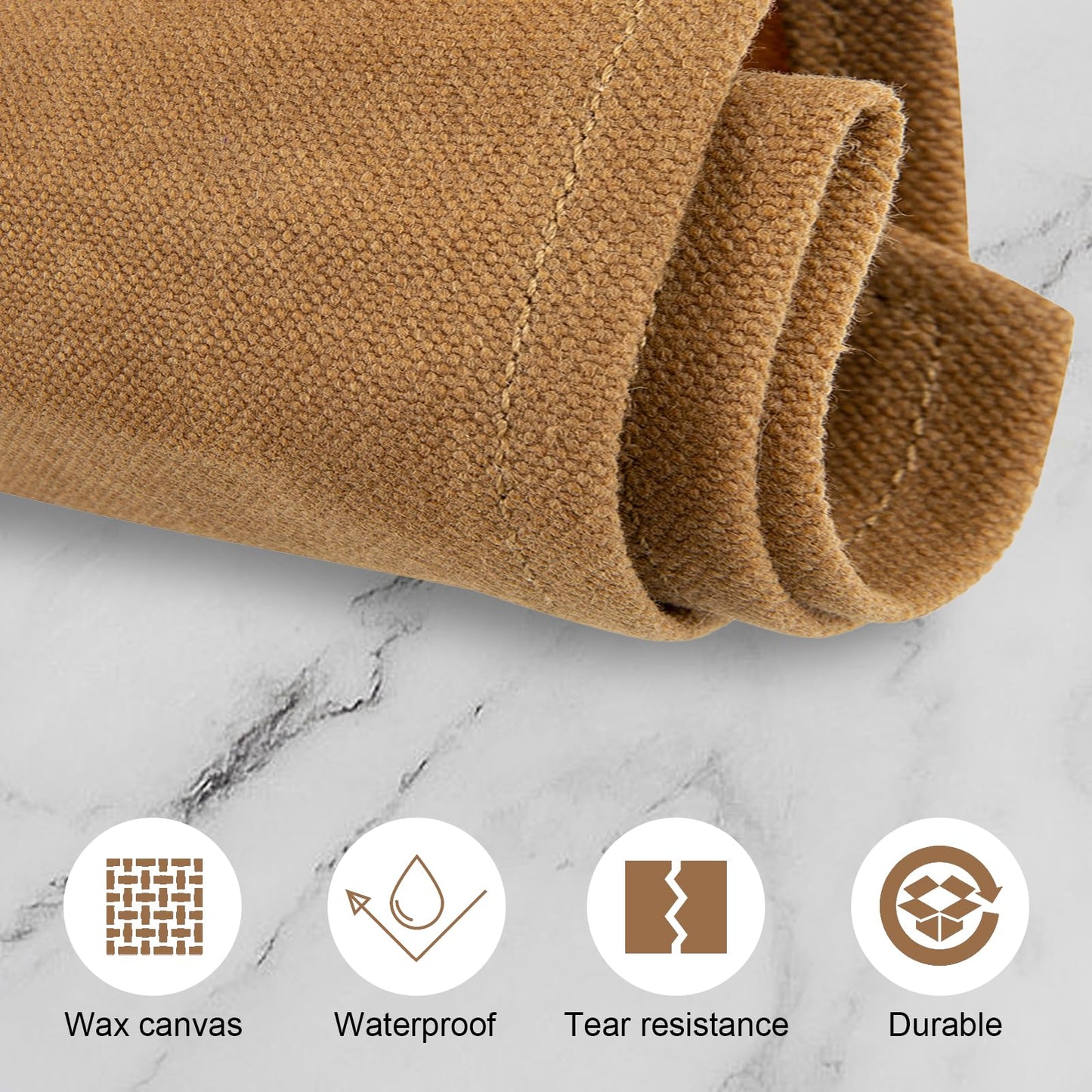Knife Roll,Waxed Canvas Knife Bag,Heavy Duty Knife Case,Chef Knife Bag Roll with 8 Slots for Knives and Kitchen Tools,Knife Roll Bag For Chefs Culinary Traveling,Knives Pouch Holder Wrap (Khaki)