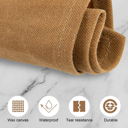 Knife Roll,Waxed Canvas Knife Bag,Heavy Duty Knife Case,Chef Knife Bag Roll with 8 Slots for Knives and Kitchen Tools,Knife Roll Bag For Chefs Culinary Traveling,Knives Pouch Holder Wrap (Khaki)