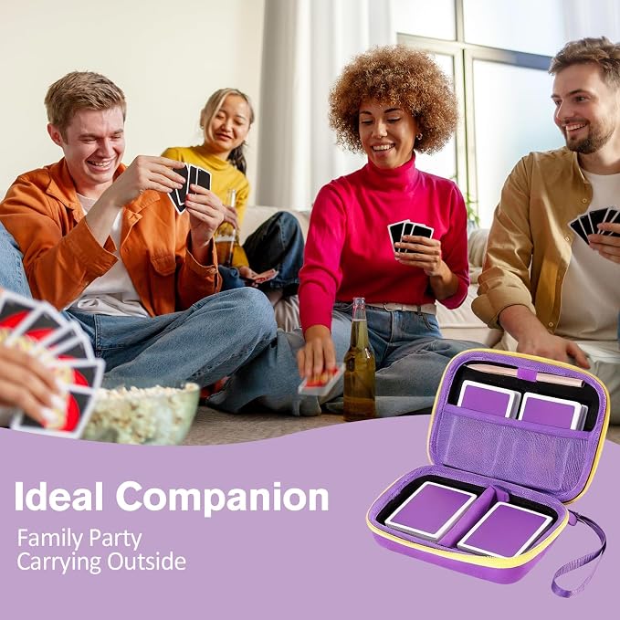 ProCase Hard Playing Card Game Carrying Case, Travel Storage Box Holds 300+ Trading Cards, Bag Holder for Classic Board Game UNO, Five Crowns，SKYJO, PlayMonster and More (Case Only) -Purple