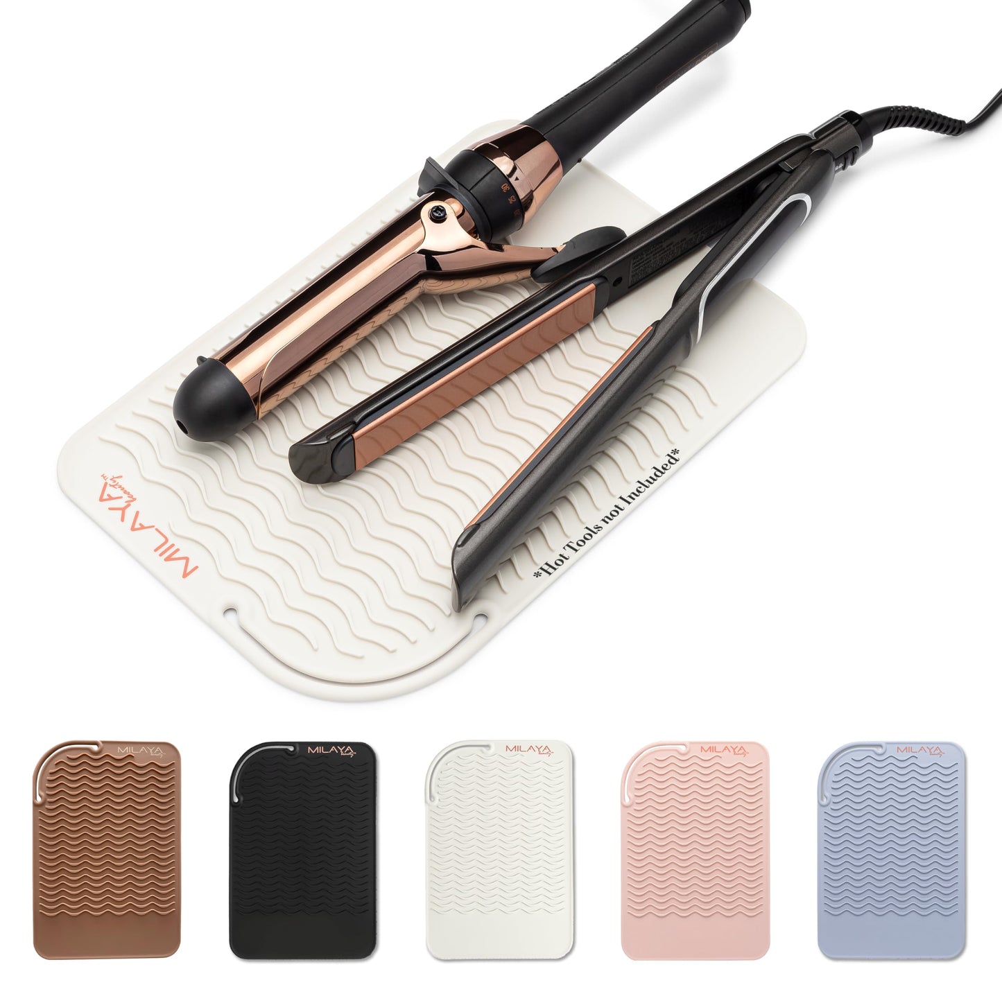 Heat Resistant Mat - Curling Iron Holder - Straightener pad - Flat Iron Holder - Silicone Mat for Hair Tools - Hot Tool Mat - Salon Tools - Hot Iron Holster - Vanity Mat - Vanity Accessories for Women
