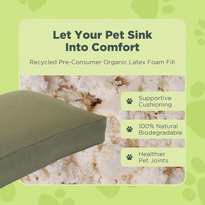 XX-Large - 54 x 36 x 6 - Black Premium Organic Hemp Dog Bed - Organic Latex Fill - Removeable Cover