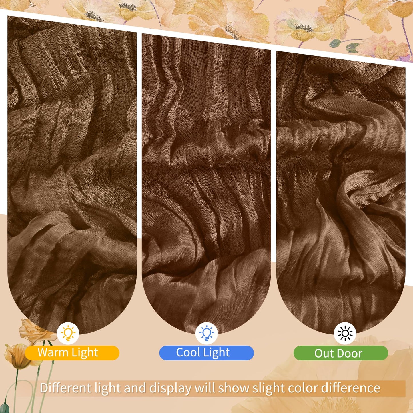 4 Pack Brown Cheesecloth Table Runner 17 x 108 inch Boho Gauze Table Runner Rustic Sheer Cheese Cloth Table Decorations for Wedding Party Baby Bridal Shower Birthday Holiday Home