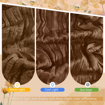 4 Pack Brown Cheesecloth Table Runner 17 x 108 inch Boho Gauze Table Runner Rustic Sheer Cheese Cloth Table Decorations for Wedding Party Baby Bridal Shower Birthday Holiday Home