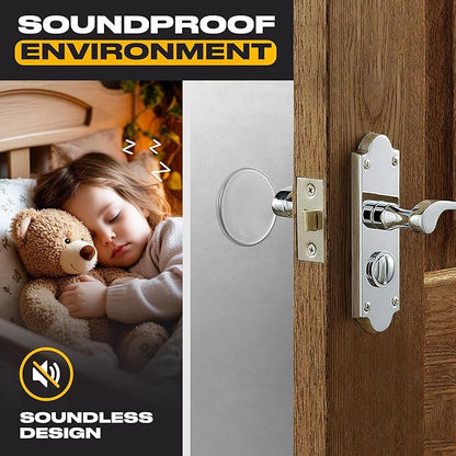 Clear Door Stoppers - Medium 2" (12 Pack) - Door Stoppers for Wall with Strong Back Adhesive - Quiet and Shock Absorbent Silicone Wall Protectors from Door Knobs - Protects Every Surface