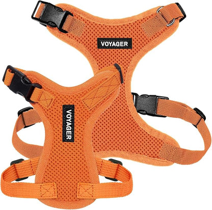 Voyager Step-in Pet Harness - All Weather Mesh, Adjustable Step in Harness for Cats and Dogs by Best Pet Supplies - Orange, L