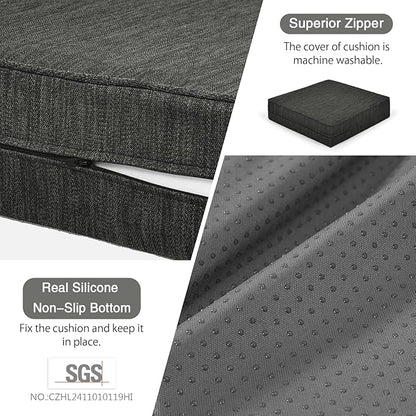 baibu Gel Memory Foam Recliner Cushions with Lumbar Support Pillow for Elderly, 20x20x5 Inch Thick Dual-Layer Patent Design Non-Slip Seat Cushion for Recliner Chair for Reduce Hip & Lumbar Pain, Black