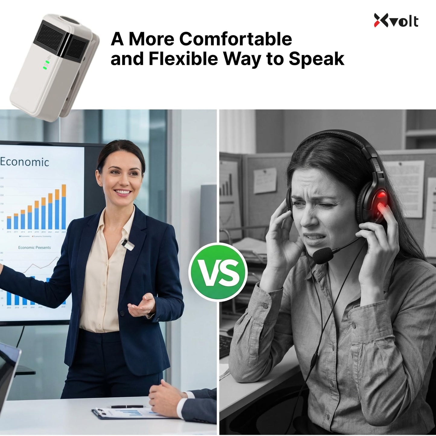 Xvolt Wireless Voice Amplifier for Teachers with Microphone - Portable Rechargeable 10W Bluetooth Speaker with Wireless Clip-On Mic Waist Strap for Classroom Teaching Public Speaking Training (White)