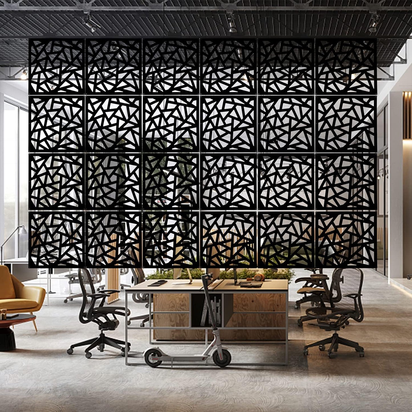 Stepstall Hanging Room Divider Made of Environmentally PVC, 12 PCS Room Divider Partitions Panel Screen for Decorating Bedroom, Dining, Study and Sitting-Room, Hotel, Bar and Restaurant