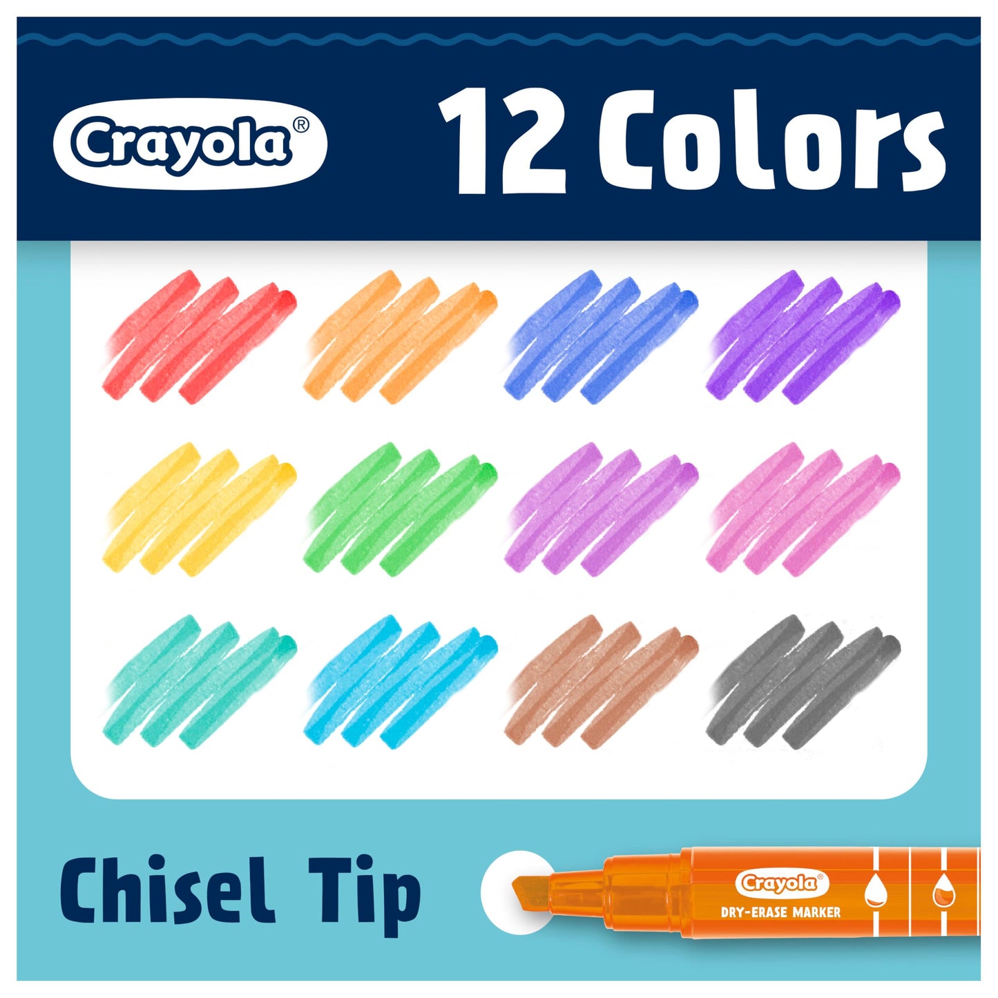 Crayola Take Note Dry Erase Markers for School (12ct) Teacher Classroom Supplies, Chisel Tip Whiteboard Markers, Must Haves