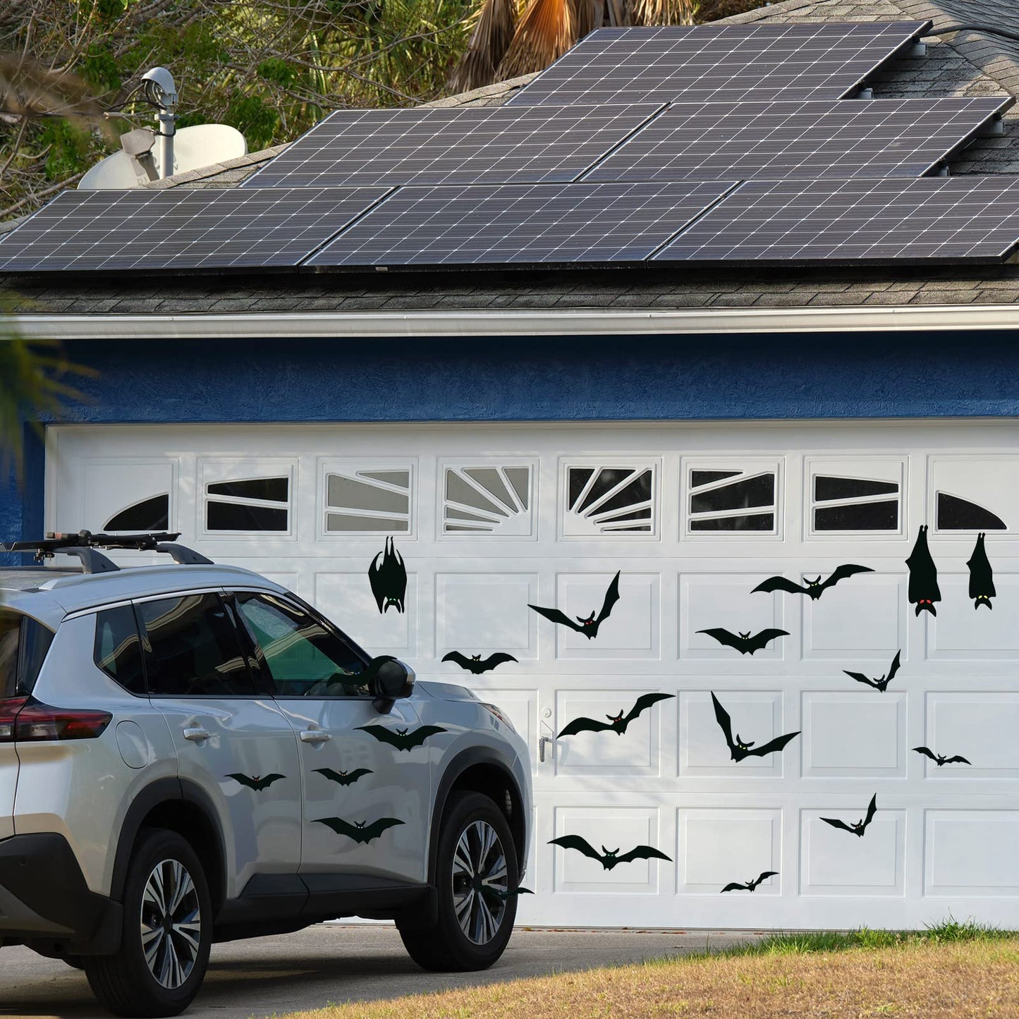Konohan 20 Pcs Halloween Magnetic Bats Garage Door Bats Decorations Magnet Sticker Car Refrigerator for Outdoor Party Decor(Black)
