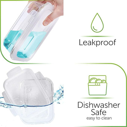PrepNaturals 8 Pack 36 Oz Glass Meal Prep Containers - Dishwasher Microwave Freezer Oven Safe - Glass Storage Containers with Lids (Multi-Compartment)