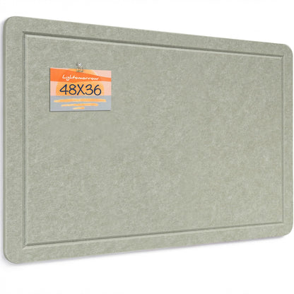 Lightomorrow Large Bulletin Board, 48 x 36 Inches Cork Board Alternative Decorative Felt Pin Board with Safe Removable Adhesives & 20 Push Pins for Home Office Classroom Walls-Sage