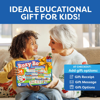 Montessori Preschool Busy Book for Toddlers Ages 3 and Up - Preassembled - Preschool Learning Activities Montessori Educational Toys - Gifts for 3 Year Old Boys, Toddler Learning Toys Activities