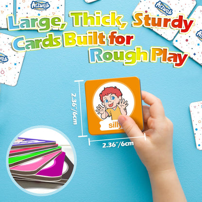 Aizweb Feelings Emotions Match Game,Memory Game,Social Emotional Learning Activities,Toddler Baby Flash Cards,Calm Down Corner Supplies,Educational Toys for Pre K Preschool Kindergarten Autism ADHD