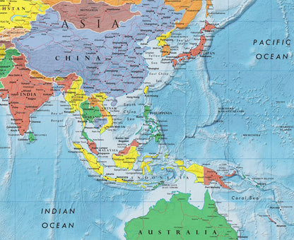 Swiftmaps World Premier Wall Map Poster Mural 24h x 36w Paper Rolled