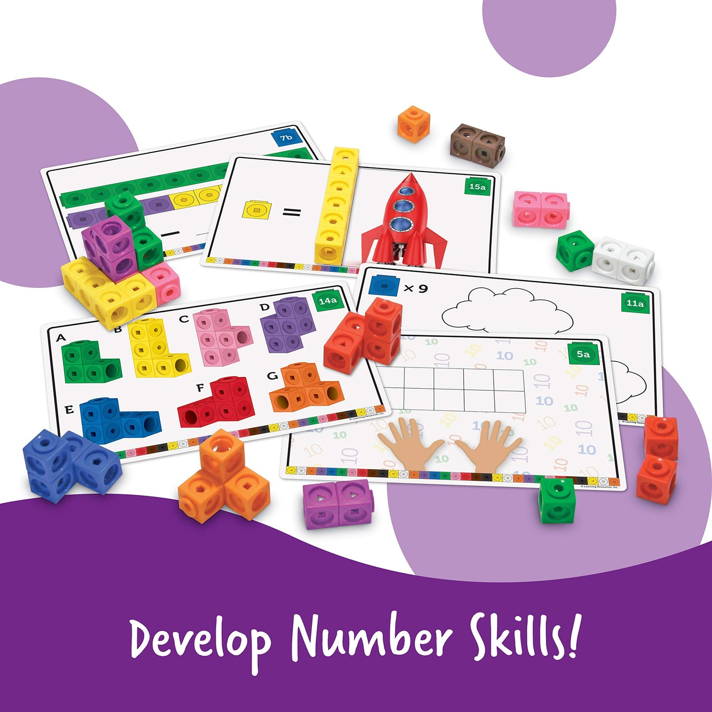 Learning Resources MathLink Cubes Early Math Activity Set - 115 Pieces, Ages 4+, Classroom Must Haves, Preschool Activities, Teacher School Supplies, Toddler Montessori Toys, Math Manipulatives