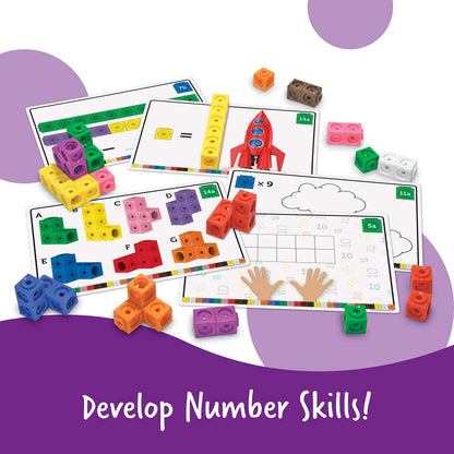 Learning Resources MathLink Cubes Early Math Activity Set - 115 Pieces, Ages 4+, Classroom Must Haves, Preschool Activities, Teacher School Supplies, Toddler Montessori Toys, Math Manipulatives