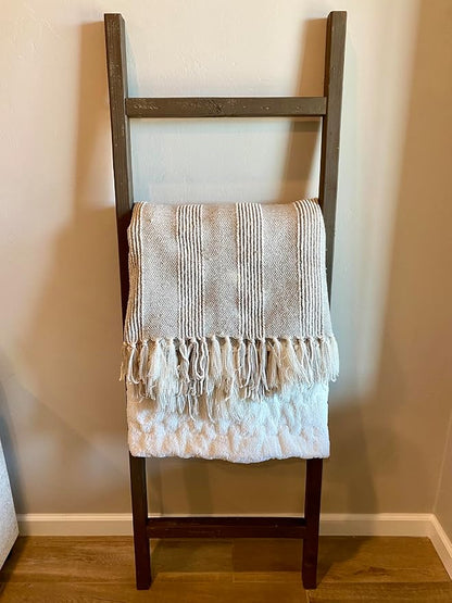 BARNWOODUSA Rustic Farmhouse Decorative Ladder - Our 5 ft Ladder can be Mounted Horizontally or Vertically and is Crafted from Upcycled Wood No Assembly Required Espresso