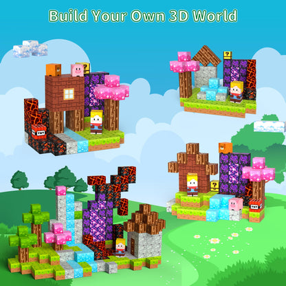 Petenjoy 100PCS Magnetic Blocks - Magnetic Building Blocks, Magnet Blocks Cubes, STEM Learning Sensory Magnet Toy for Kids Ages 3 4 5 6 7 8 9 10 11, Birthday Gifts for Boys and Girls