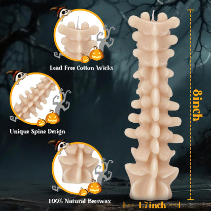 ElectricWise Spine Candle, Spooky Candle for Gothic Decor Gift, Christmas Premium Natural Scented Beeswax with Cotton Wick for Parties, Home, Rituals, Gift, Halloween Decorations