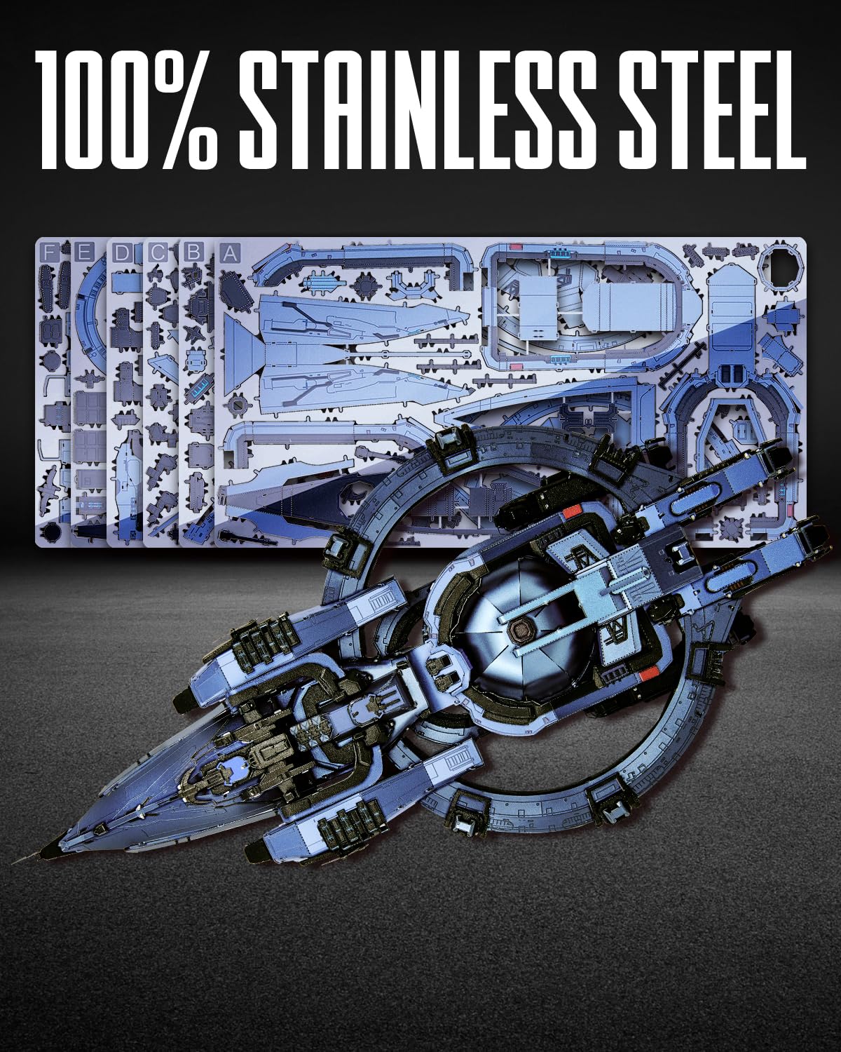 Piececool 3D Metal Puzzles for Adults, Three-Body Natural Selection Starship Model Kits Spaceship Building Set, DIY Hobby Crafts for Adult Difficult 3D Puzzles for Family Time,Home Decor Best Gifts