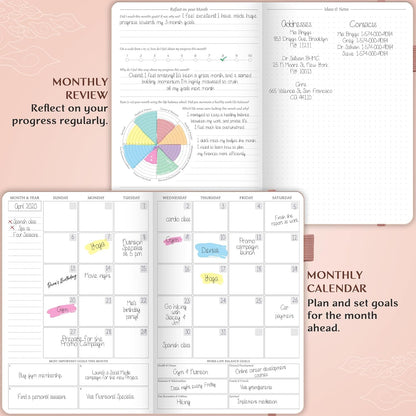 Legend Planner Hourly Schedule Edition – Deluxe Weekly & Daily Organizer with Time Slots. Time Management Appointment Book Journal for Work & Personal Life, Undated, A5 Hardcover – Rose Gold Gold