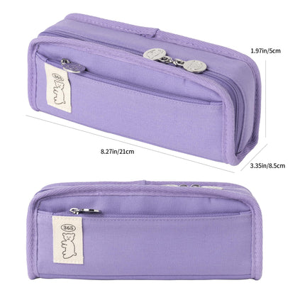 brunch brother Daily Purple Pencil Case, Large Capacity Pencil Pouch with Ample Storage, Simple Design for Students and Professionals