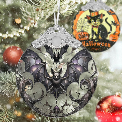 Bat Stained Glass Christmas Ornaments - Perfect for Holiday Party, Window & Tree Decor