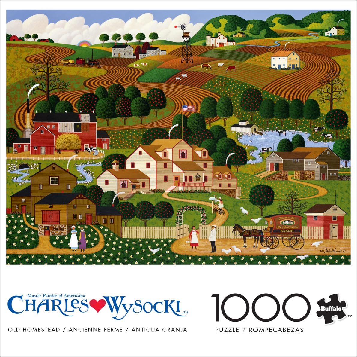 Buffalo Games Charles Wysocki - Old Homestead - 1000 Piece Jigsaw Puzzle - 26.75 x 19.75 in - Puzzles for Adults 1000 Pieces - Full Color Poster Included - Relaxing Screen Free Activity