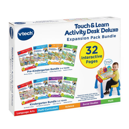 VTech Touch and Learn Activity Desk Deluxe 4-in-1 Pre-Kindergarten Expansion Pack Bundle for Age 2-4