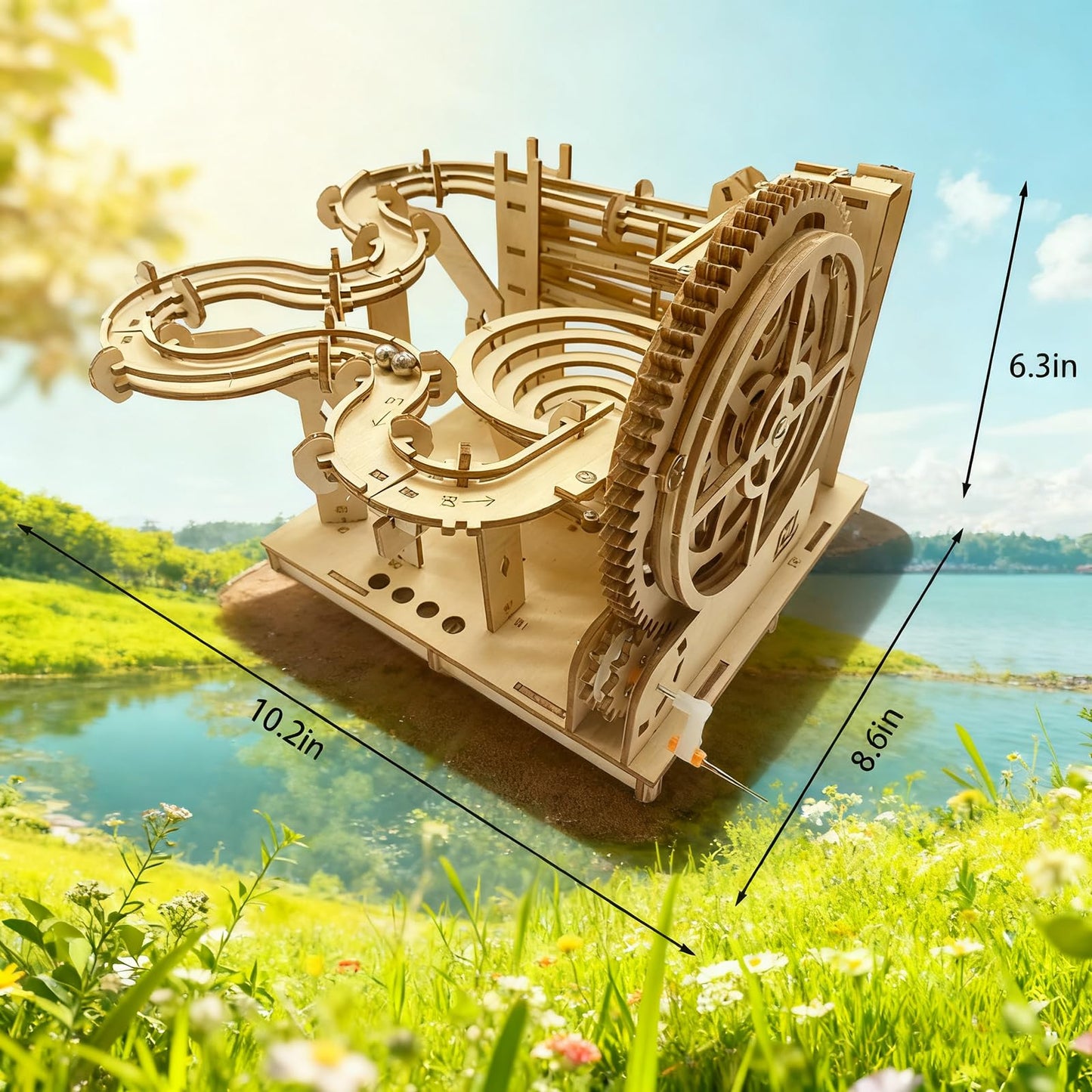 3D Wooden Puzzle Marble Run for Adults - DIY Mechanical Puzzle Assembly Model Kit Wood Crafts to Build for Adult Age 14+ Years Old