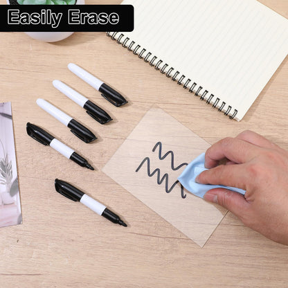 JOUTYFOR 100 Pcs Mini Dry Erase Markers for Nurses Badge Erasable Whiteboard Markers with Cap Back to School Low Odor Dry Erase Pens for Office Classroom Supplies (Black Ink)