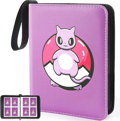 Premium Collectible Trading Card Albums，Card Binder Fits 400 Cards with 50 Removable Sleeves，Display Game Card Case book Holder, Purple Themes